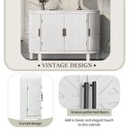 Wood Accent Storage Cabinet Sideboard with 4 Doors