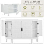 Wood Accent Storage Cabinet Sideboard with 4 Doors