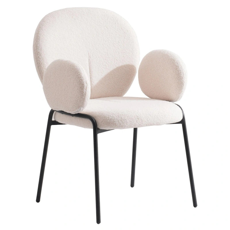 Soft-Cushioned Wrought Iron Dining Chair