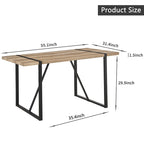 MDF Wood Colour Dining Table and Modern Dining Chairs Set of 4, Mid Century Wooden Kitchen Table Set, Metal Base & Legs