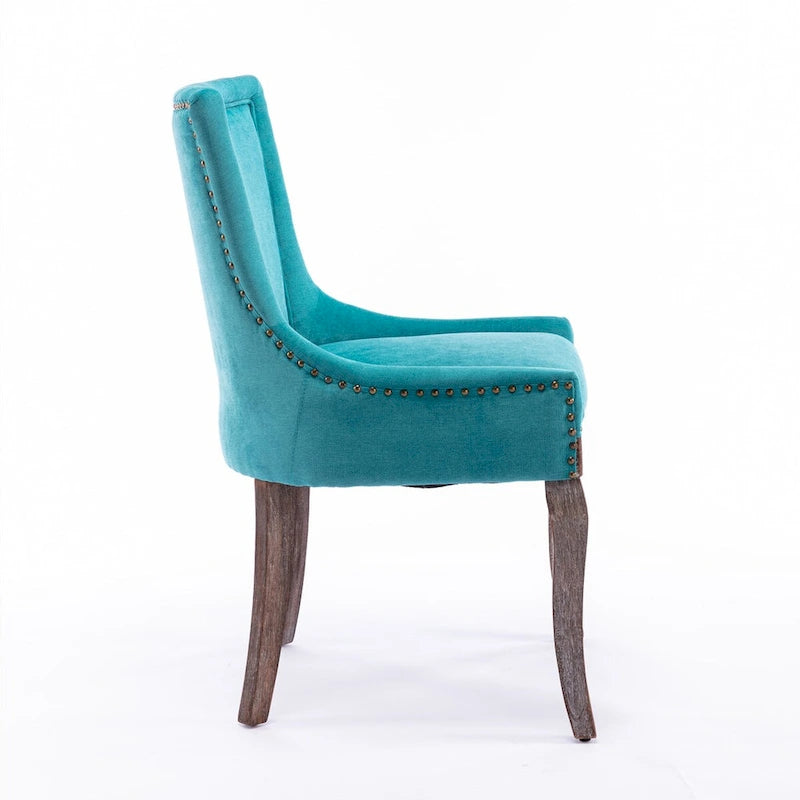 Set of 2 Ultra Side Dining Chairs with Wood Legs