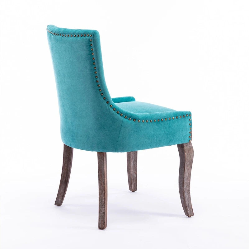 Set of 2 Ultra Side Dining Chairs with Wood Legs
