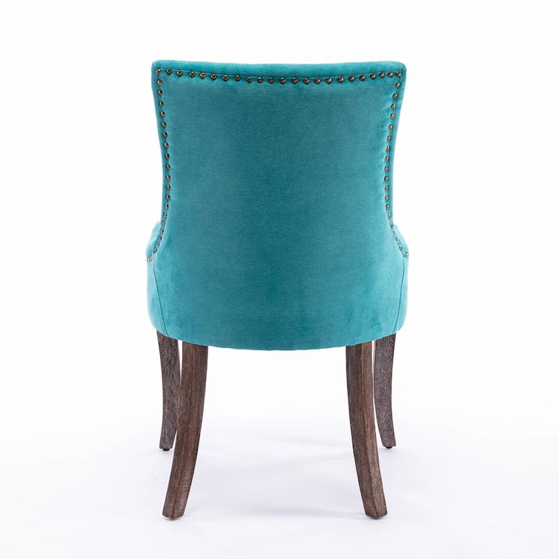 Set of 2 Ultra Side Dining Chairs with Wood Legs