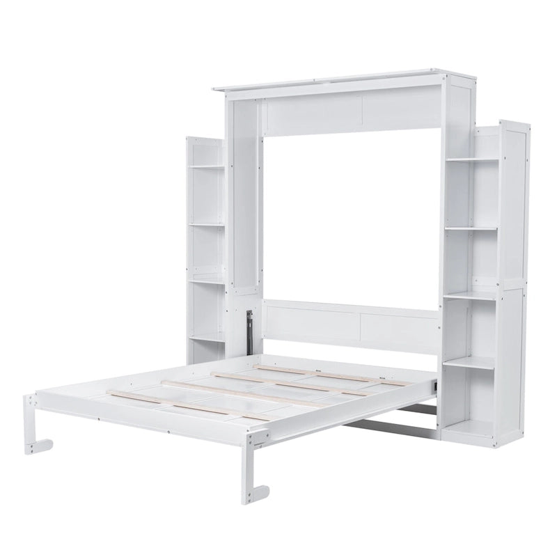 Queen Size Murphy Bed with Shelves