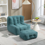 Comfortable Bean Bag for Adults and Children, Super Soft Lazy Sofa Chair with Foam and Ottoman