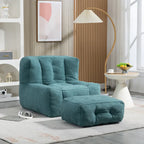 Comfortable Bean Bag for Adults and Children, Super Soft Lazy Sofa Chair with Foam and Ottoman