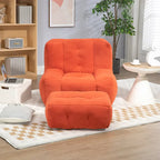 Comfortable Bean Bag for Adults and Children, Super Soft Lazy Sofa Chair with Foam and Ottoman
