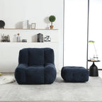 Comfortable Bean Bag for Adults and Children, Super Soft Lazy Sofa Chair with Foam and Ottoman
