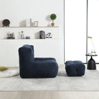 Comfortable Bean Bag for Adults and Children, Super Soft Lazy Sofa Chair with Foam and Ottoman