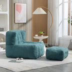 Comfortable Bean Bag for Adults and Children, Super Soft Lazy Sofa Chair with Foam and Ottoman