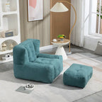 Comfortable Bean Bag for Adults and Children, Super Soft Lazy Sofa Chair with Foam and Ottoman