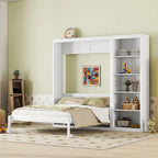 Nestfair Queen Size Murphy Bed Wall Bed with Shelves