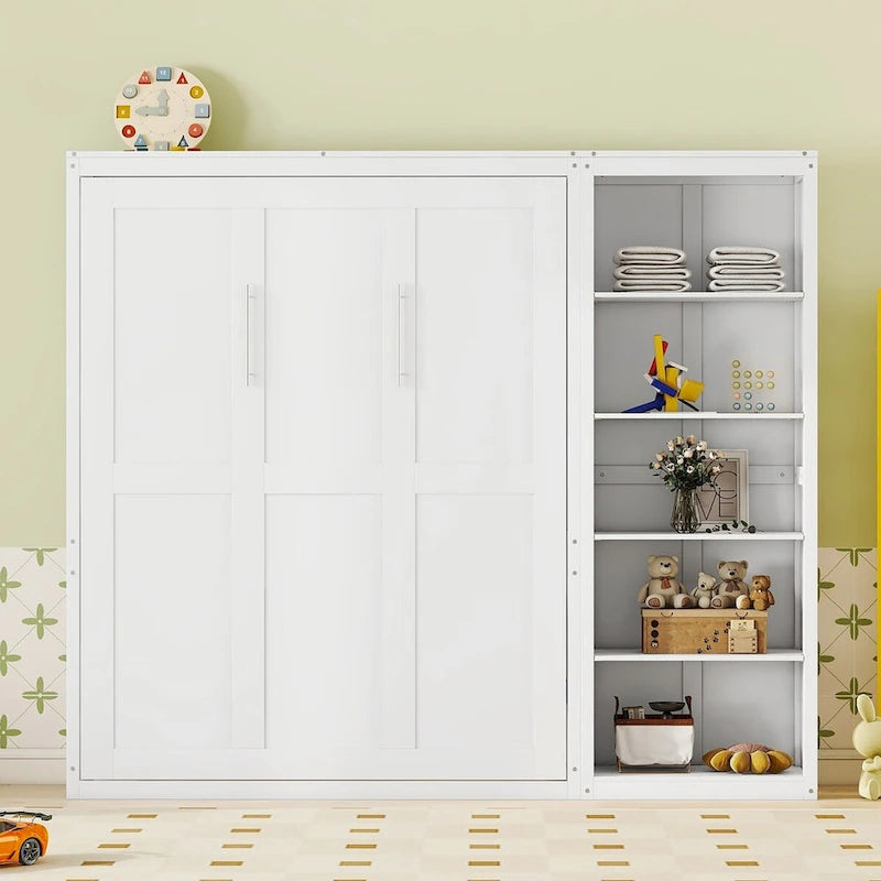 Nestfair Queen Size Murphy Bed Wall Bed with Shelves