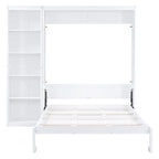 Nestfair Queen Size Murphy Bed Wall Bed with Shelves