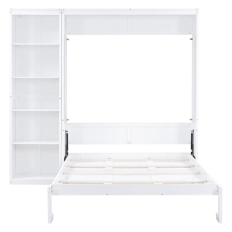 Nestfair Queen Size Murphy Bed Wall Bed with Shelves