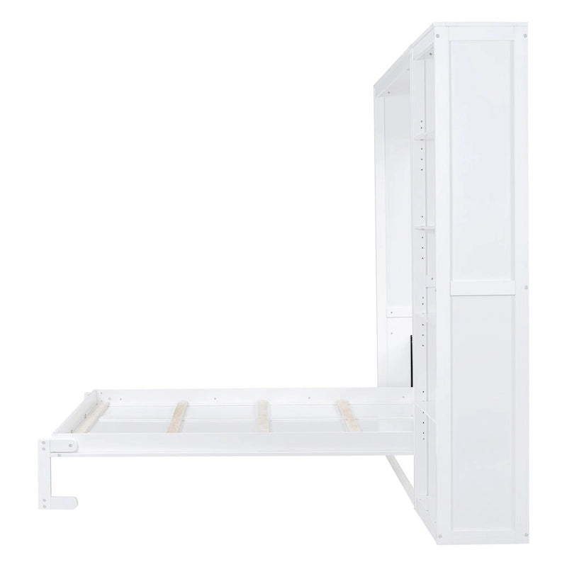 Nestfair Queen Size Murphy Bed Wall Bed with Shelves