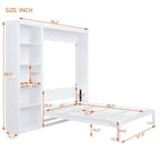 Nestfair Queen Size Murphy Bed Wall Bed with Shelves