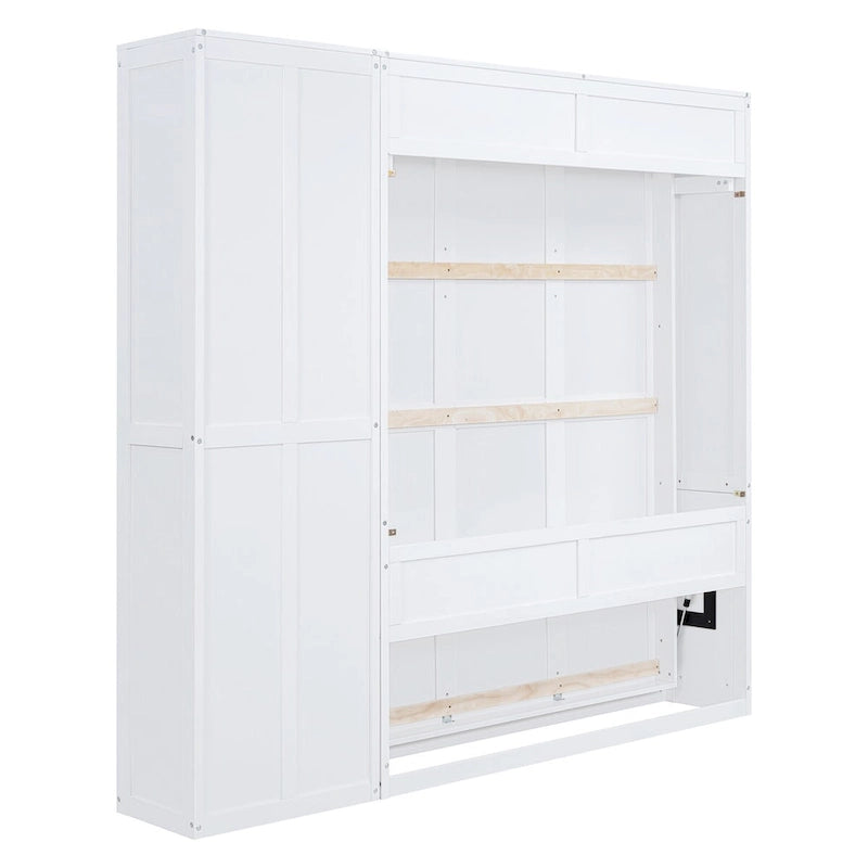 Nestfair Queen Size Murphy Bed Wall Bed with Shelves