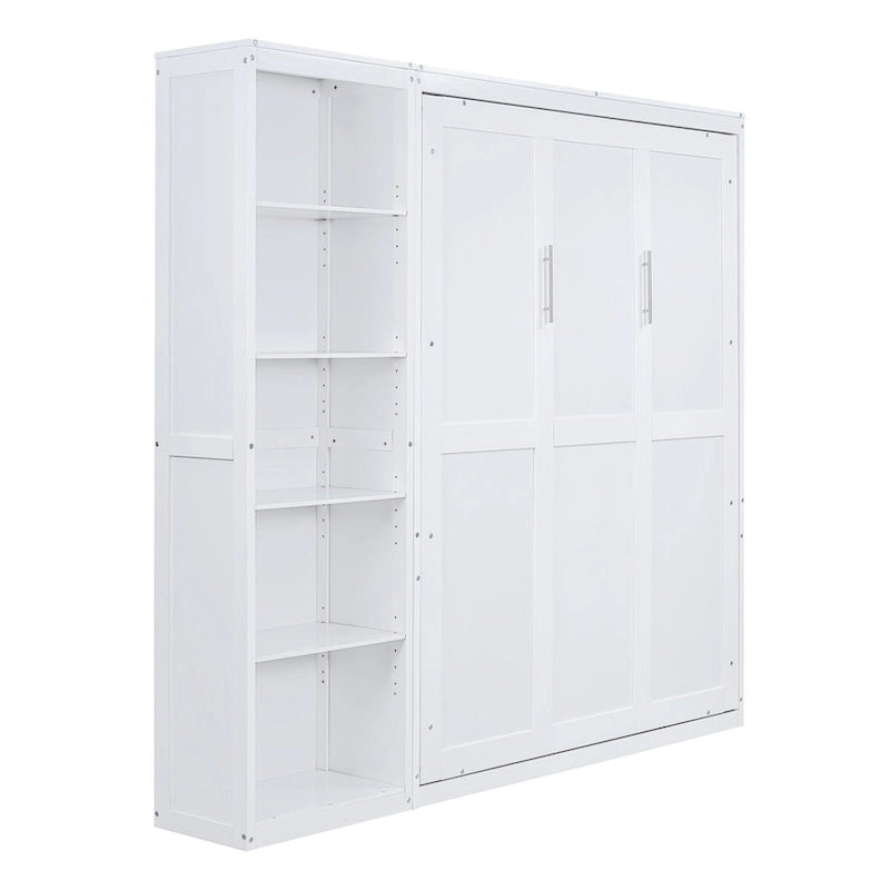 Nestfair Queen Size Murphy Bed Wall Bed with Shelves