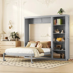 Nestfair Queen Size Murphy Bed Wall Bed with Shelves