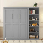 Nestfair Queen Size Murphy Bed Wall Bed with Shelves