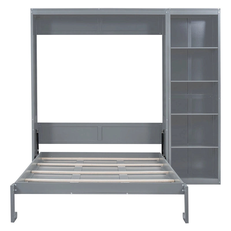 Nestfair Queen Size Murphy Bed Wall Bed with Shelves