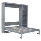 Nestfair Queen Size Murphy Bed Wall Bed with Shelves