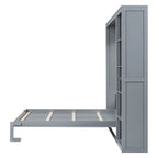Nestfair Queen Size Murphy Bed Wall Bed with Shelves