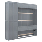 Nestfair Queen Size Murphy Bed Wall Bed with Shelves