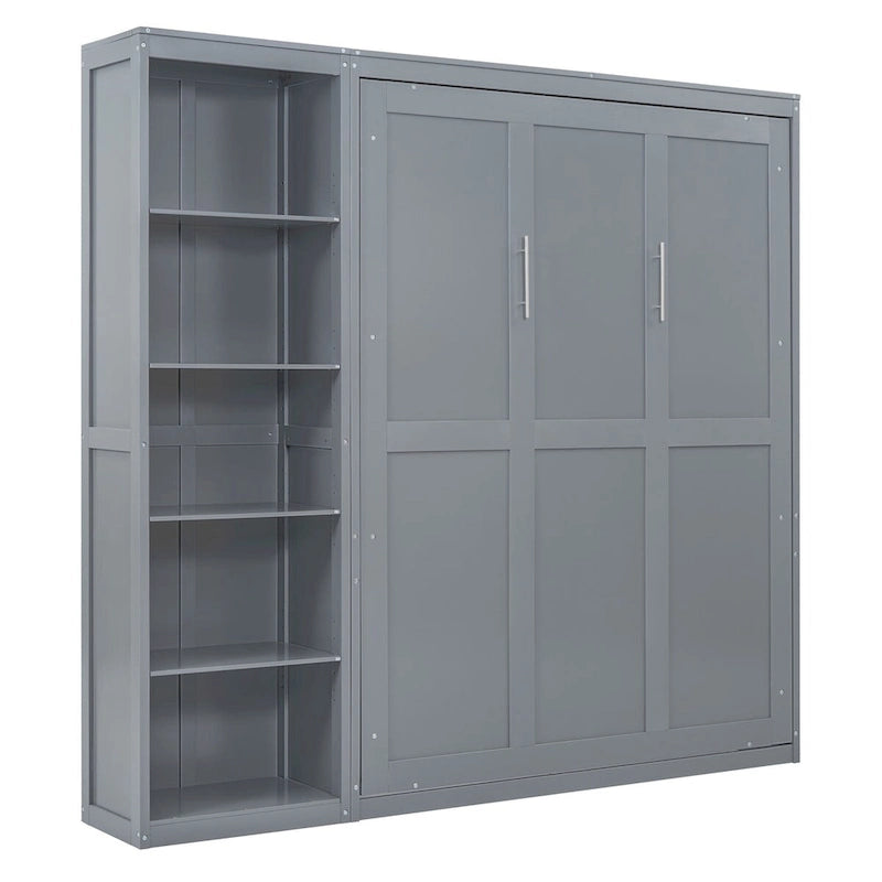 Nestfair Queen Size Murphy Bed Wall Bed with Shelves