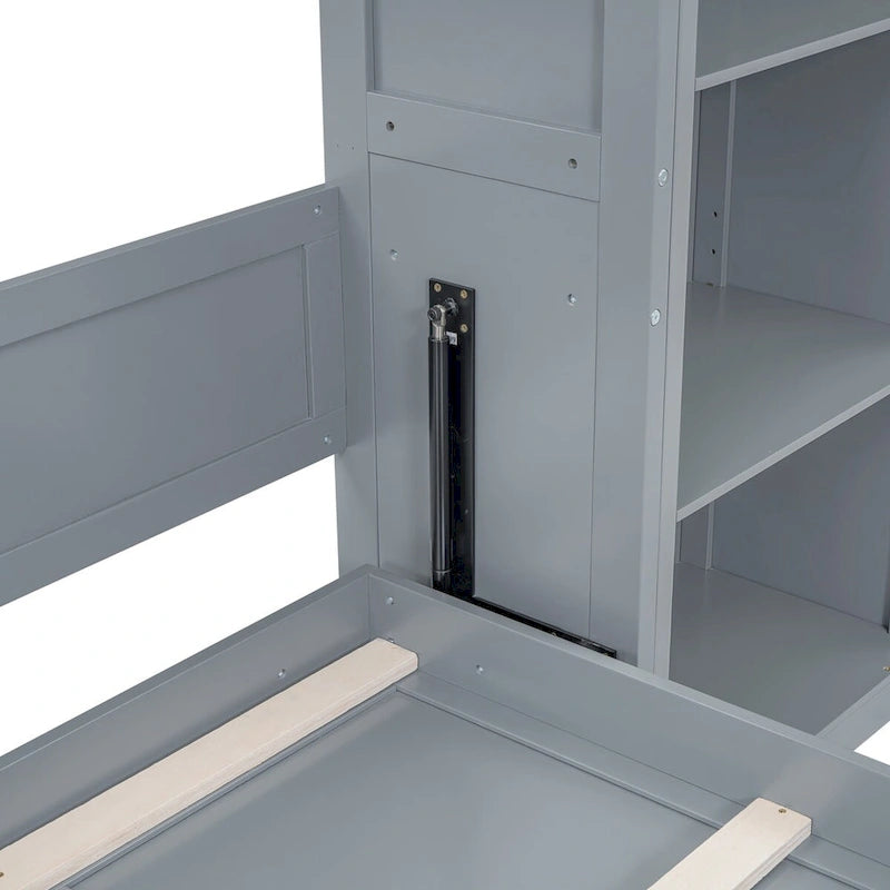 Nestfair Queen Size Murphy Bed Wall Bed with Shelves