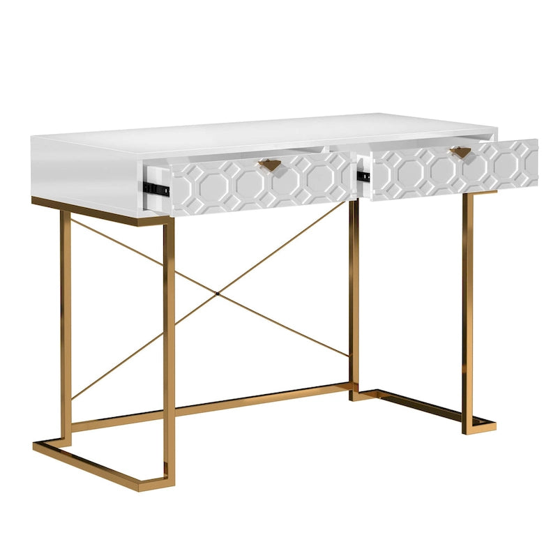 Glossy Storage Home Office Desk with Drawer