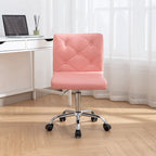 Javlergo Armless Office Desk Chair, PU Leather Mid-Back Adjustable Height 360 Rolling Swivel for Home Office Work