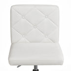 Javlergo Armless Office Desk Chair, PU Leather Mid-Back Adjustable Height 360 Rolling Swivel for Home Office Work