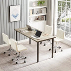 Javlergo Armless Office Desk Chair, PU Leather Mid-Back Adjustable Height 360 Rolling Swivel for Home Office Work