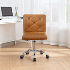 Javlergo Armless Office Desk Chair, PU Leather Mid-Back Adjustable Height 360 Rolling Swivel for Home Office Work