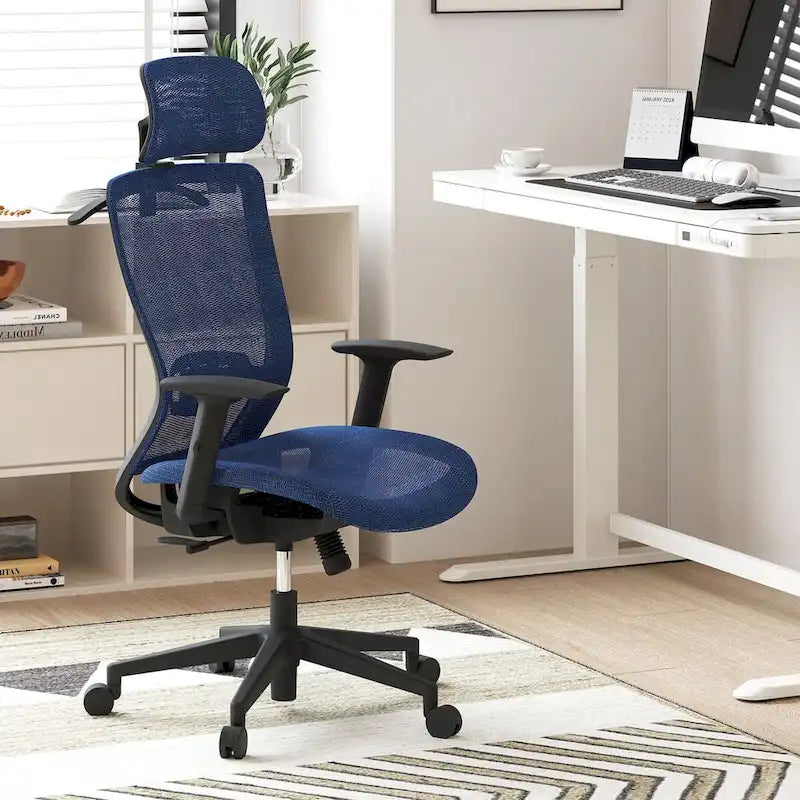 FlexiSpot Ergonomic Office Desk Chair 360 Swivel Height Adjustable Mesh Chair Adjustable Headrest, Lumbar Support, Armrest