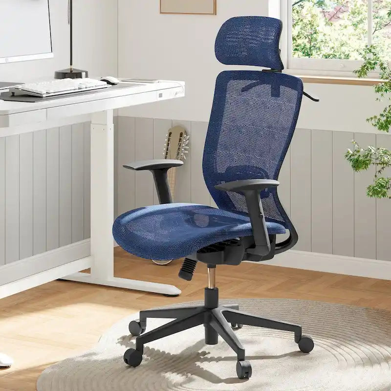 FlexiSpot Ergonomic Office Desk Chair 360 Swivel Height Adjustable Mesh Chair Adjustable Headrest, Lumbar Support, Armrest