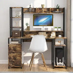PAKASEPT 55 Computer Desk with Hutch and Storage Shelf