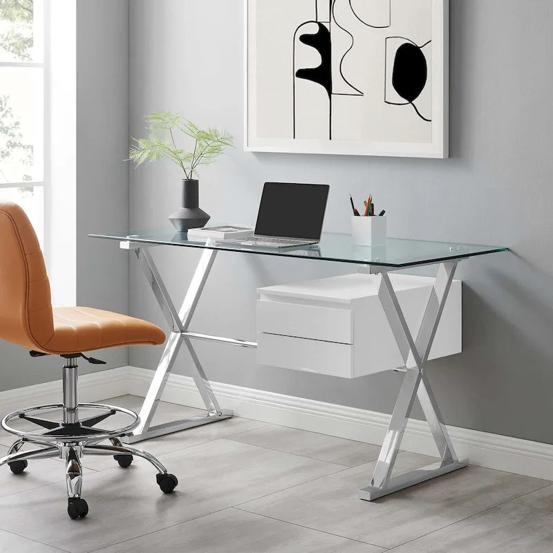 Sector 56 Glass Top Glass Office Desk