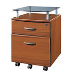Porch & Den Capilano Glass Top Rolling File Cabinet