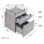 Porch & Den Capilano Glass Top Rolling File Cabinet