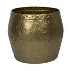 Debossed Metal Drum Side Table
