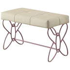 32 X 17 X 19 White And Light Purple Bench