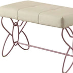 32 X 17 X 19 White And Light Purple Bench