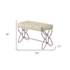 32 X 17 X 19 White And Light Purple Bench