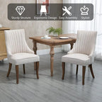 Wingback Upholstered Dining Chairs Set of 2, Fabric Side Dining Room Chairs, Living Room Chairs for Home Kitchen