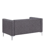 Morden Fort Modern 2 Pieces Sofa Set Loveseat and Sofa Couch with Technology Fabric and Metal Legs
