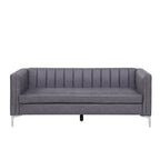Morden Fort Modern 2 Pieces Sofa Set Loveseat and Sofa Couch with Technology Fabric and Metal Legs
