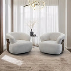 Kieon 33W 360 Swivel Modern Barrel Chair Accent Chair Set of 2